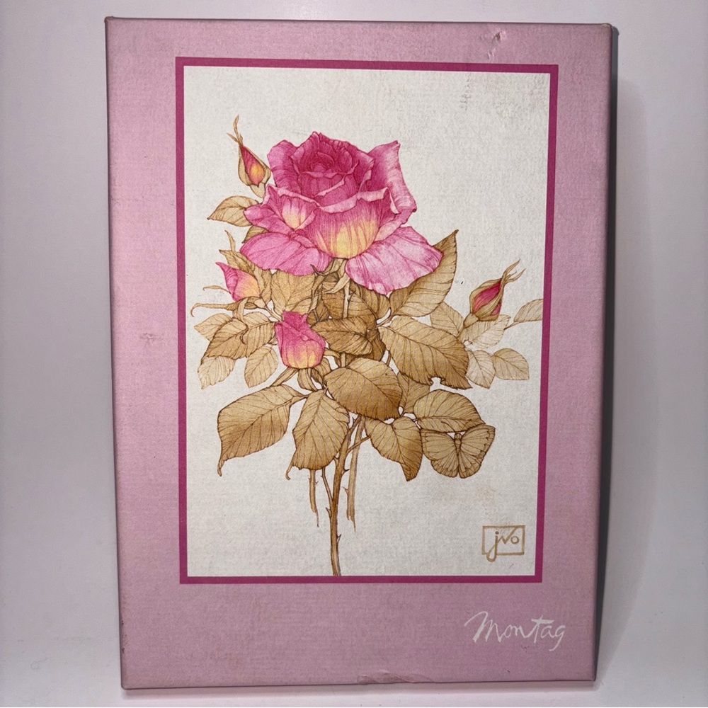 Vintage Rose Decorated Paper & Envelope Set by Mead Products American Beauty